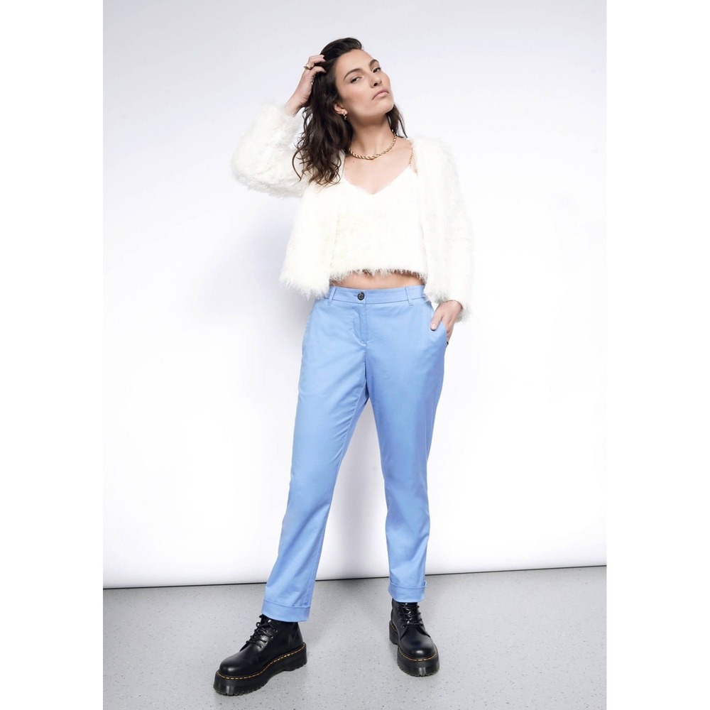 Wildfang The Essential Trouser Periwinkle Blue Straight Leg Pants Size 6